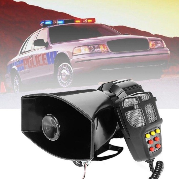 100W σειρήνα μεγάφωνο max 300db με 7 Ήχους και 1 μικρόφωνο 12V