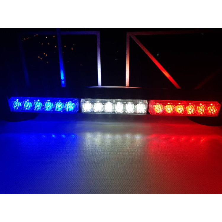 108w Διπλή μαγνητική μπάρα Μπλέ-Άσπρο-Κόκκινο φάρος LED Strobe
