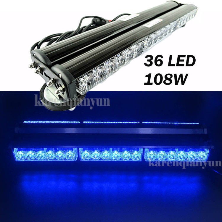 108w Διπλή μαγνητική μπλέ μπάρα - φάρος LED Strobe ασφαλείας