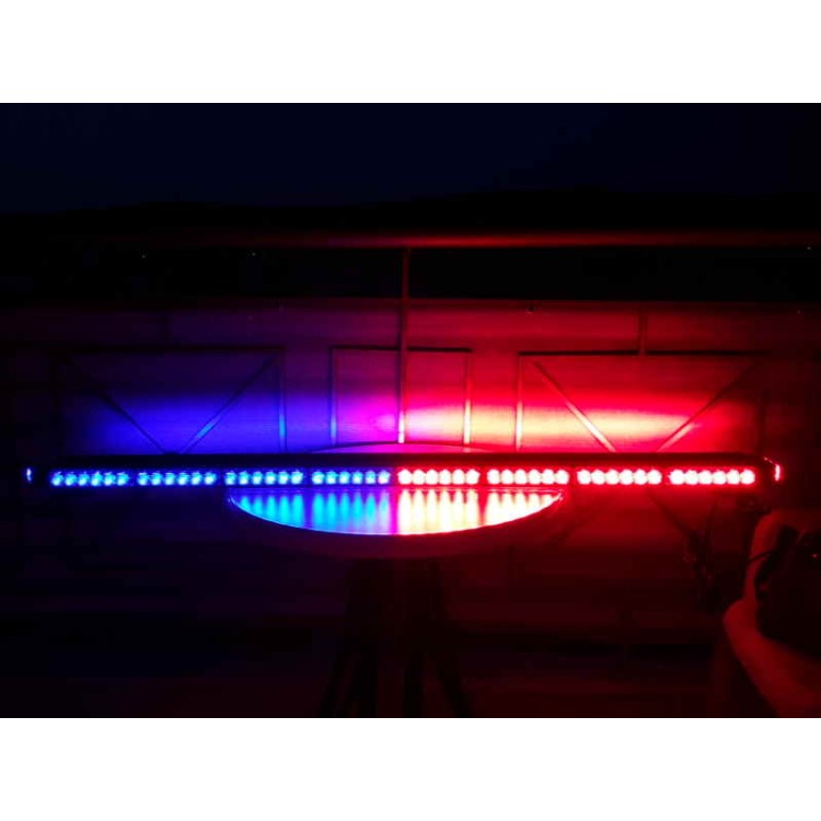 126cm Μπλέ με Κόκκινο μαγνητική διπλή μπάρα φάρος 102 LED 306w 12v (POLICE)