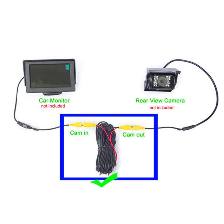 20 μέτρα καλώδιο RCA βίντεο AV ανίχνευσης πίσω κάμερας για φορτηγά