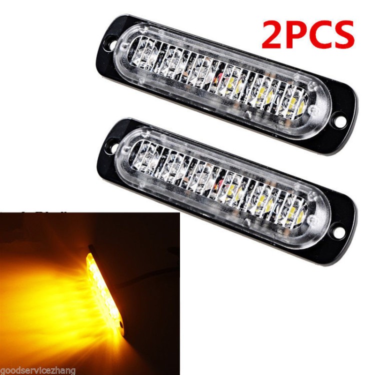 2x18W 6LED Προειδοποίηση έκτακτης ανάγκης Strobe πορτοκαλί 12-24V