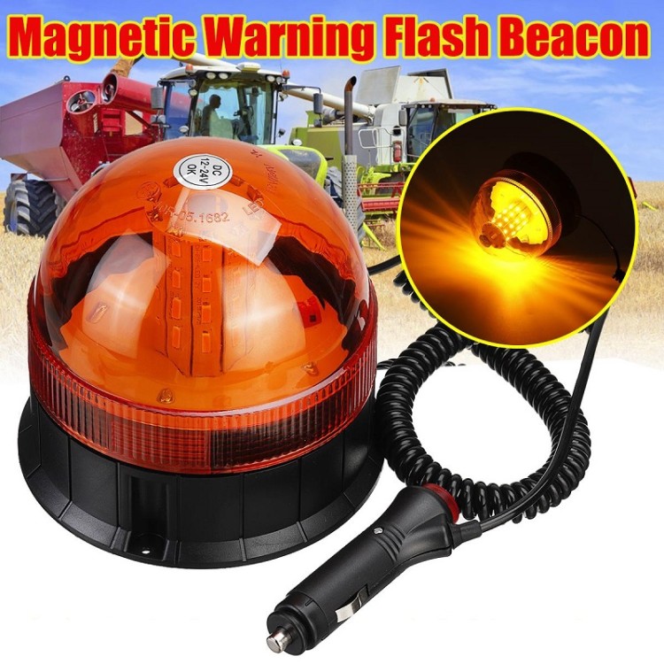 40 LED 12V-24V Πορτοκαλί μαγνητικός φάρος