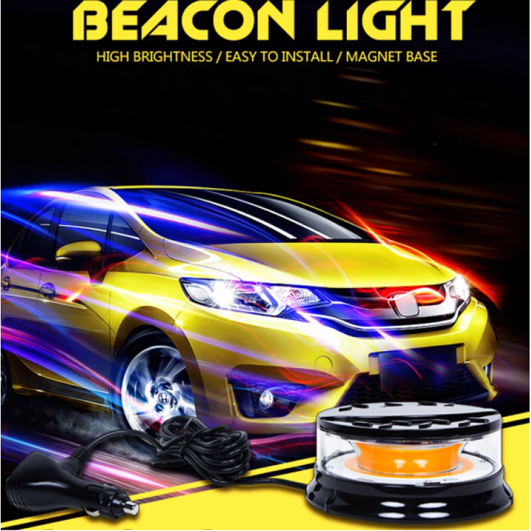 80W Πορτοκαλί μαγνητικός φάρος COB LED 12/24V Strobe