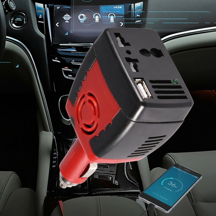 Inverter αναπτήρα αυτοκινήτου 150W 12V σε 220V με USB