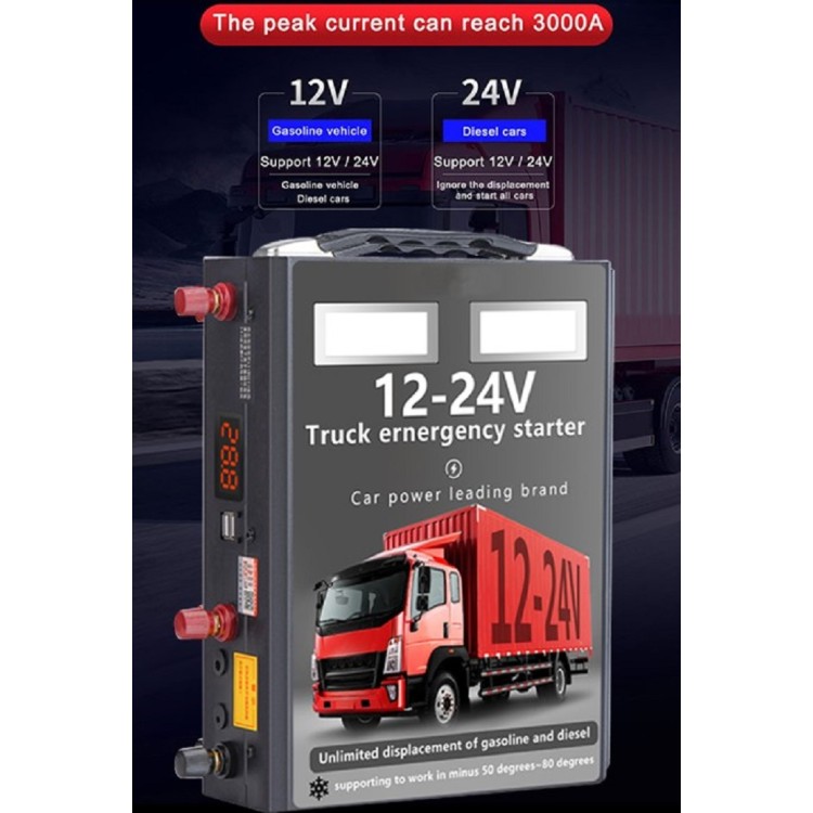 Jump Starter 12v-24v Μπαταρία Λιθίου 3000A