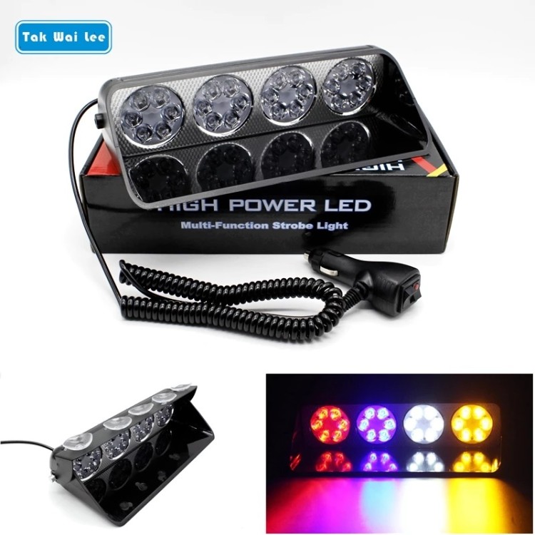 Strobe 24 Led με βεντούζα παρμπρίζ με 7 mode 12V