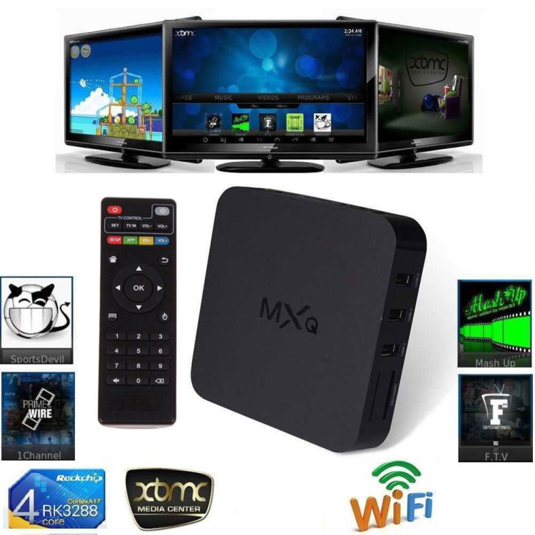 TV Box MXQ OTT Android 4.4 Quad Core WiFi Kodi 1080P 8GB XBMC