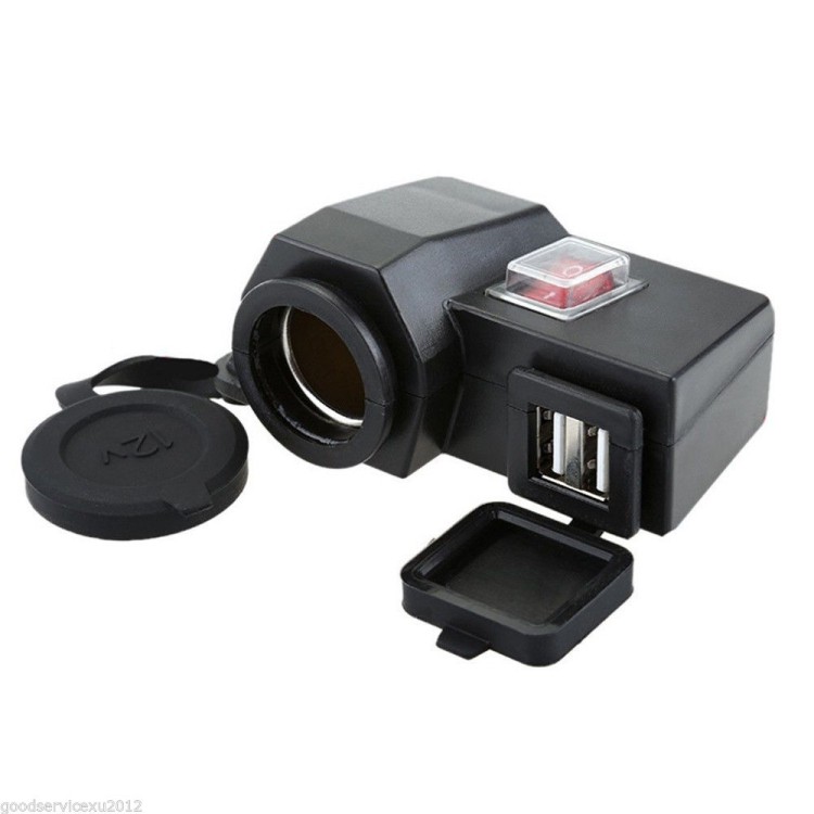 Διπλή υποδοχή USB 12V / 5V με αναπτήρα ρεύματος φορτιστής μοτοσικλέτας