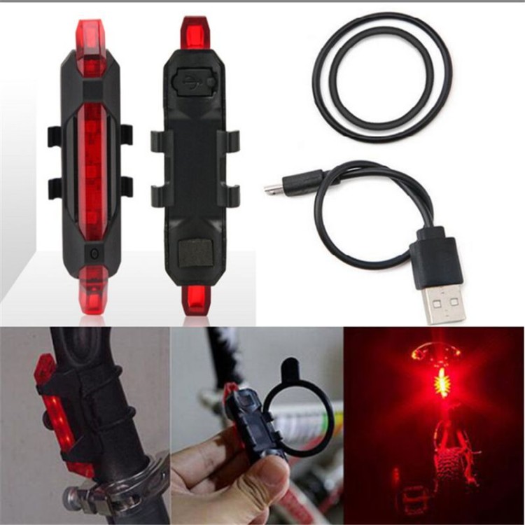 Επαναφορτιζόμενο σούπερ φωτεινό φως ποδήλατου με 5 Led