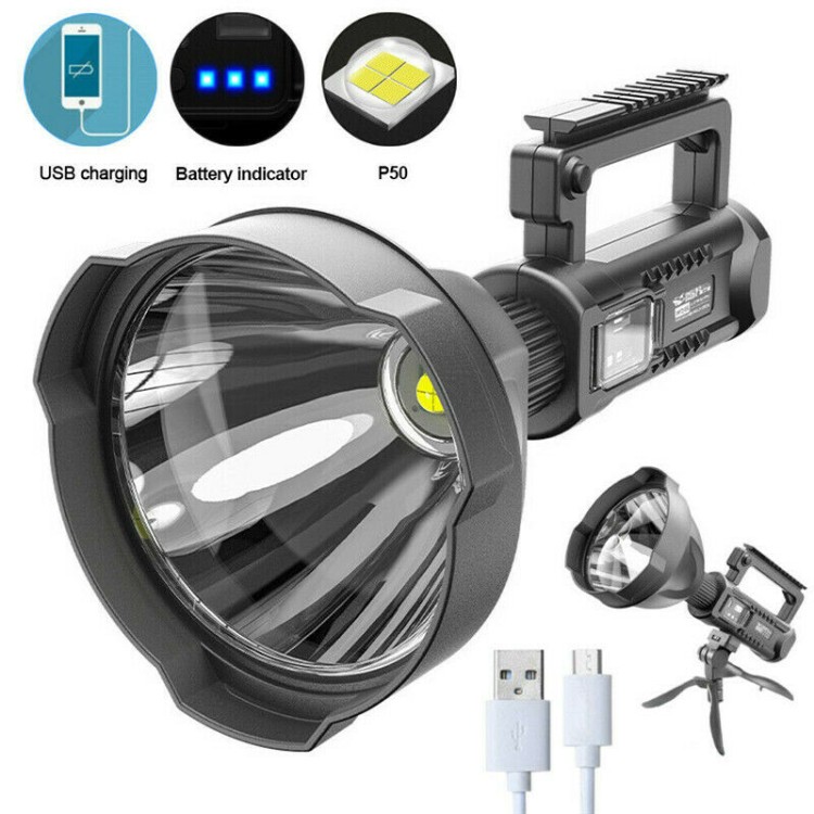 Επαναφορτιζόμενος φακός LED P50 μεγάλων αποστάσεων με βάση W591