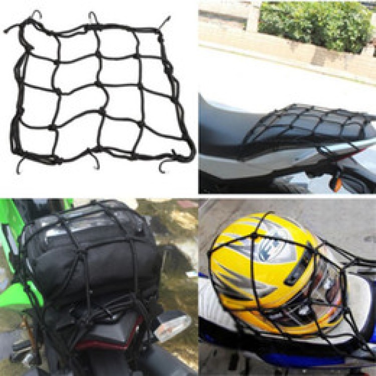 Ισχυρό ελαστικό μαύρο reflex δίχτυ 40x40cm μοτοσυκλέτας