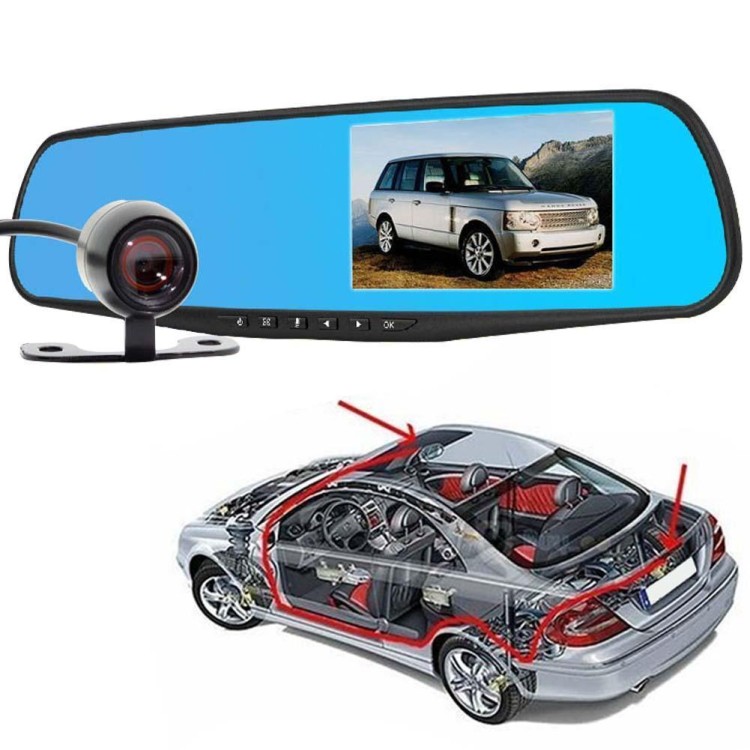 Καθρέφτης αυτοκινήτου με διπλή κάμερα καταγραφής με 4.3 οθόνη 1080p