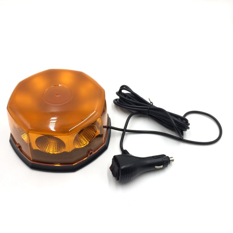 Μαγνητικός φάρος 48w με 8 Cob Led Πορτοκαλί strobe 12V-24V