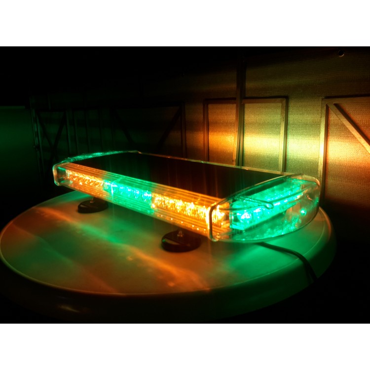 Μαγνητικός φάρος Led πράσινο-πορτοκαλί 55cm 12V Strobe 48w