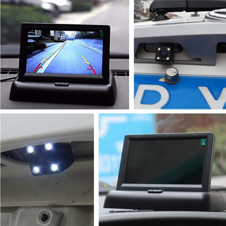 Οθόνη μόνιτορ & κάμερα οπισθοπορείας με 8 Led αυτοκινήτου
