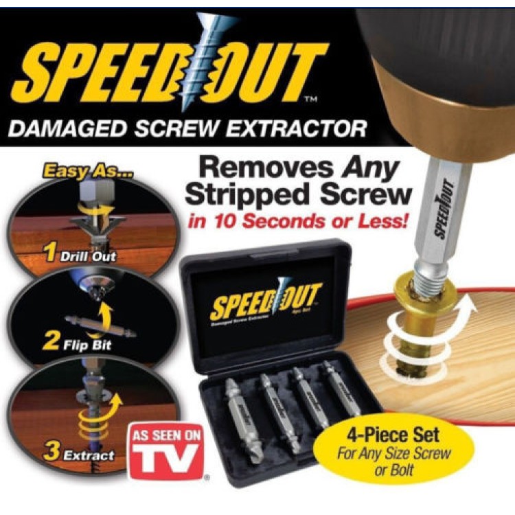 Σετ Εξολκέων Χαλασμένων Βιδών 4 Τεμαχίων (Speedout)