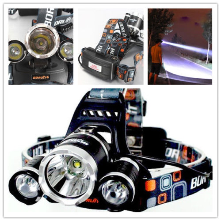 Φακός Led Ποδηλάτου-Πεζοπορίας Led 6000Lm+2 μπαταρίες(Li-ion)