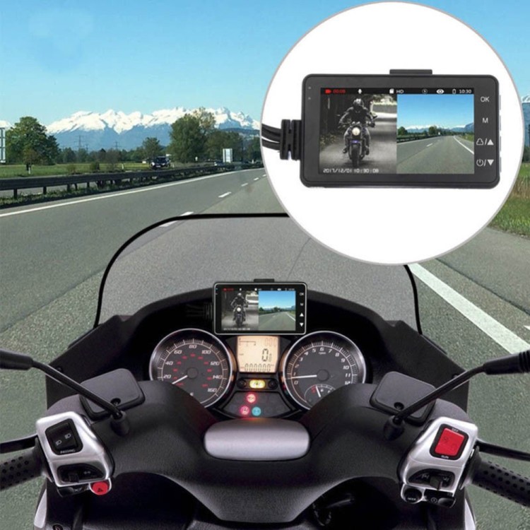 Μοτοσικλέτας διπλή κάμερα καταγραφής με οθόνη 3 Full HD