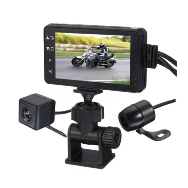 Μοτοσικλέτας διπλή κάμερα καταγραφής με οθόνη 3 Full HD