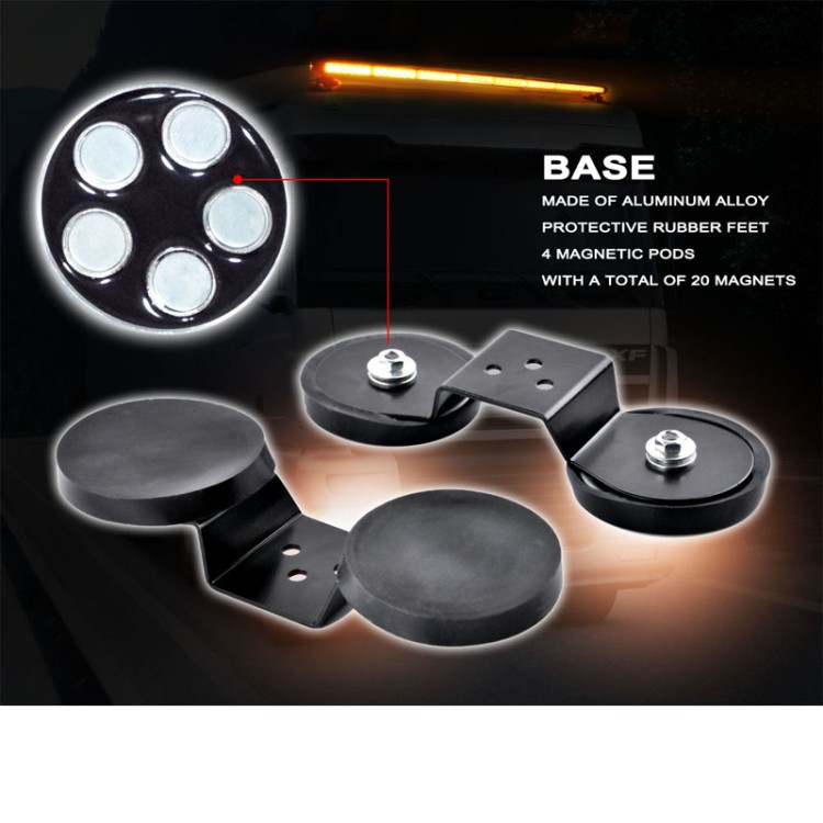 111cm Πορτοκαλί μαγνητική διπλή μπάρα φάρος 90 LED 270w 12v