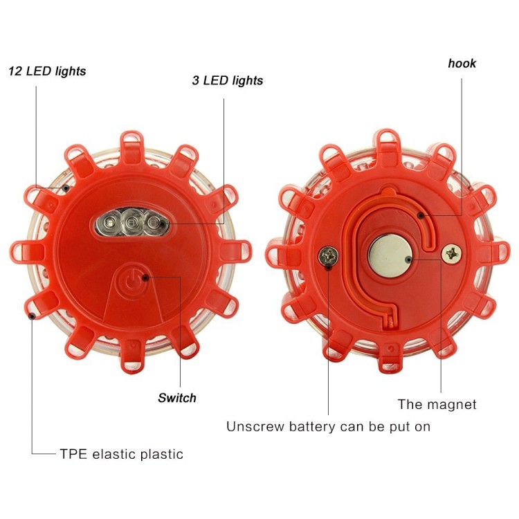 Φορητός μαγνητικός κοκκινος φάρος Led εκτάκτης ανάγκης