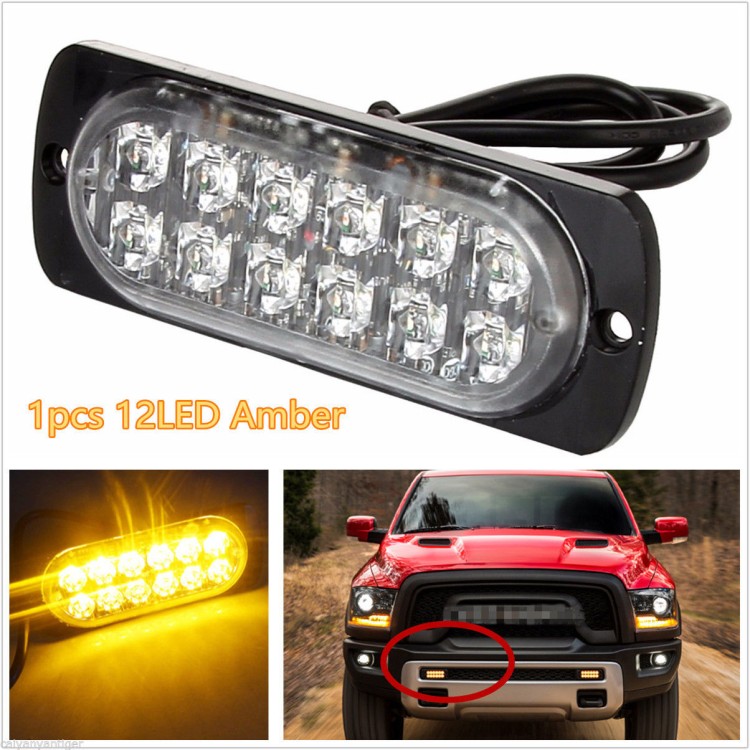 2x36W 12LED Προειδοποίηση έκτακτης ανάγκης Strobe πορτοκαλί 12-24V