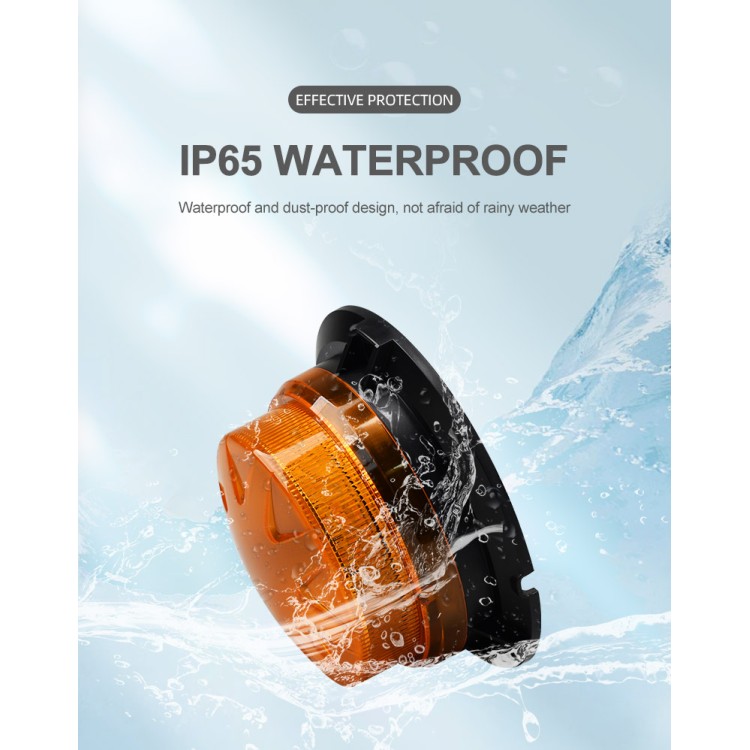 12V-24V Πορτοκαλί μαγνητικός φάρος 24 Led με χαμηλό προφίλ.