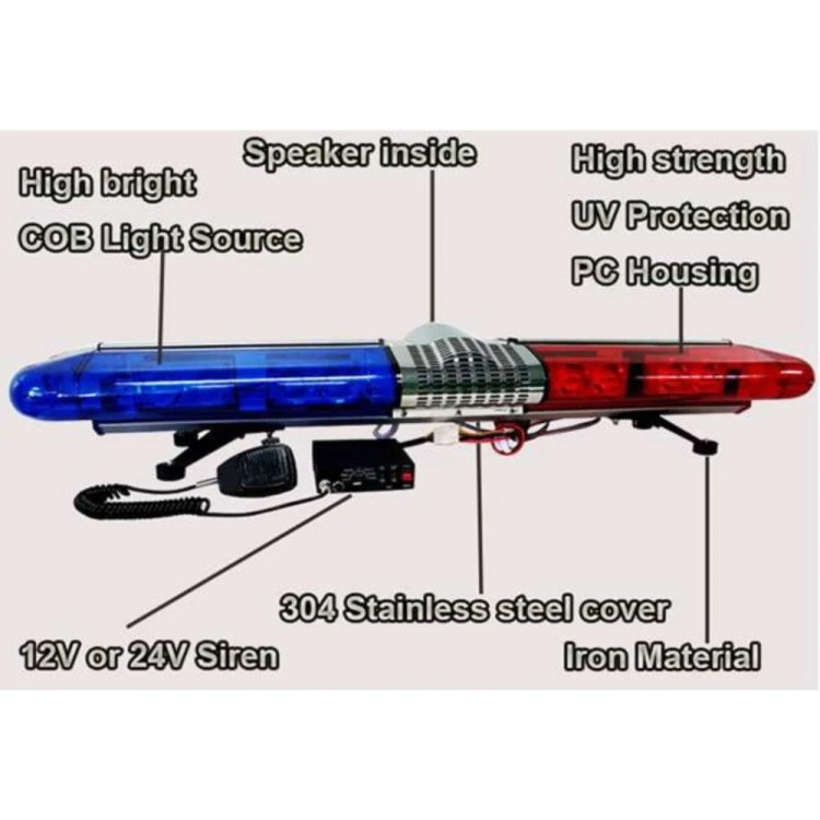 130cm Μπλε φάρος Led οροφής με ενσωματωμένη σειρήνα 200w