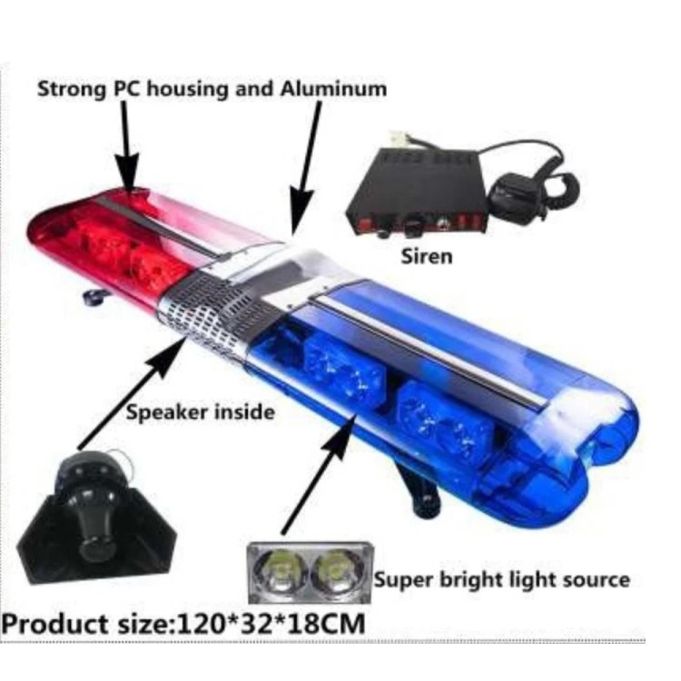 130cm Μπλε φάρος Led οροφής με ενσωματωμένη σειρήνα 200w