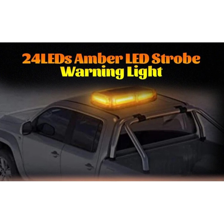 Μαγνητικός Πορτοκαλί Φάρος 24 Cree Led Strobe 12V-24V