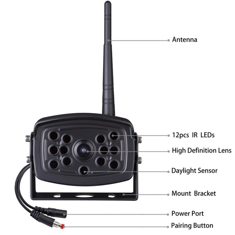 Ασύρματη κάμερα IP69 με οθόνη μόνιτορ 7 1080 HD 12-24V