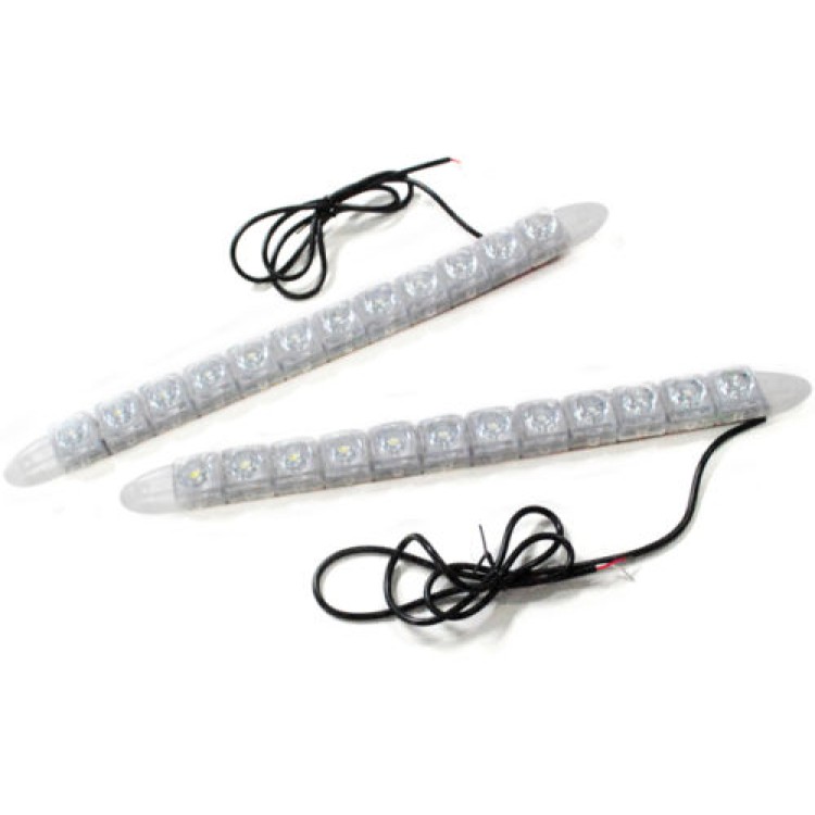 Led φώτα ημέρας εύκαμπτα και αυτοκόλλητα(2x12Led)