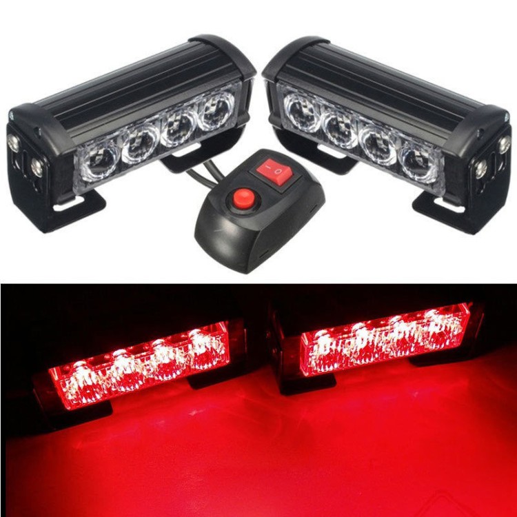 2x4 LED 12V Αυτοκίνητου Strobe Προειδοποίησης Έκτακτης Ανάγκης