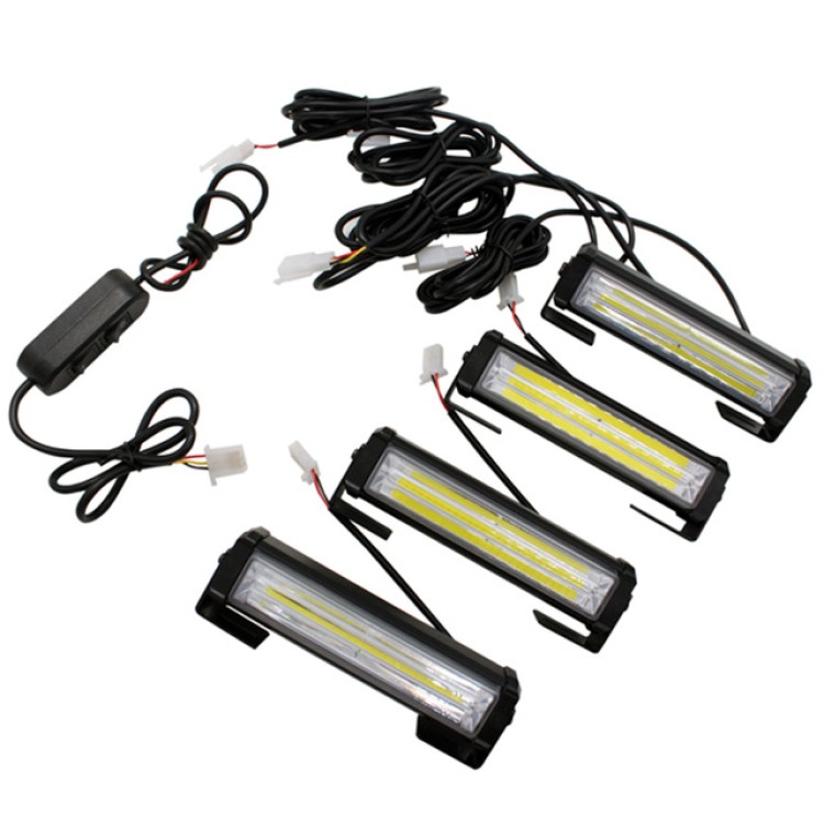 4 x COB Led bar strobe 48w κιτ εκτάκτης ανάγκης 12V
