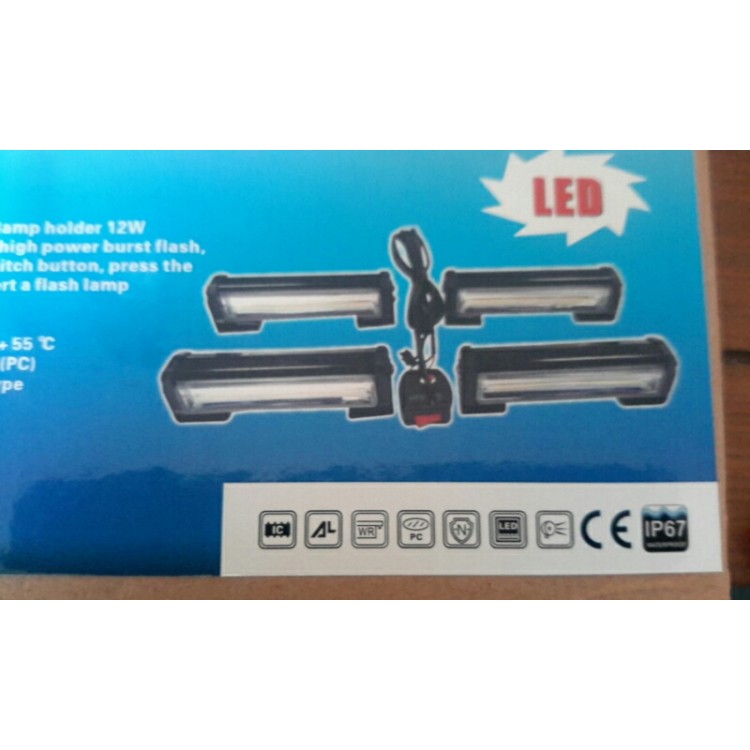 4 x COB Led bar strobe 48w κιτ εκτάκτης ανάγκης 12V