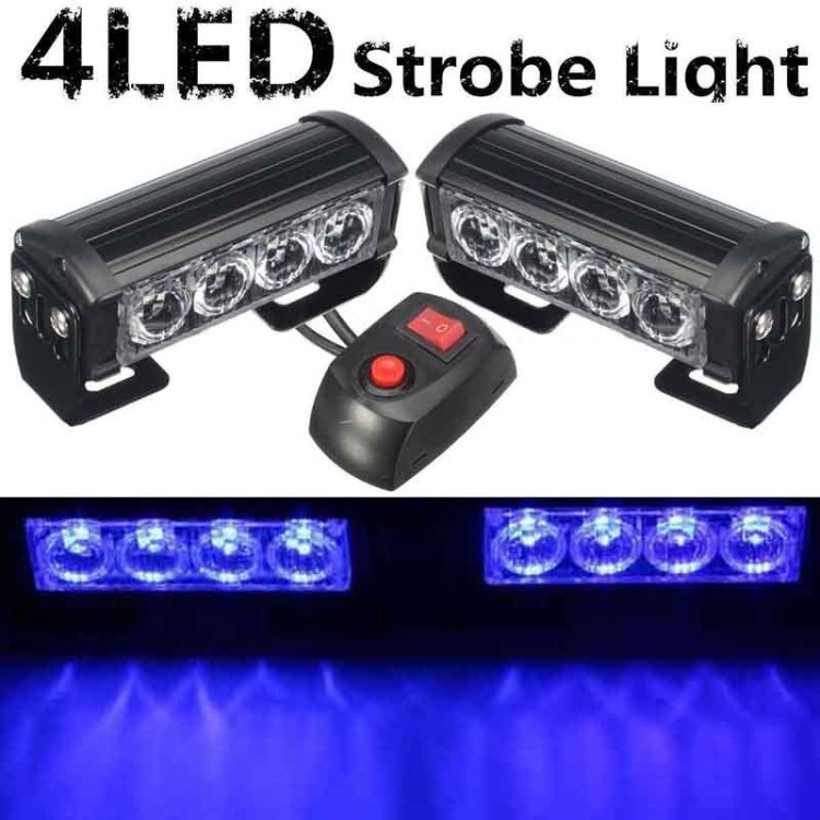 2x4 LED 12V Αυτοκίνητου Strobe Προειδοποίησης Έκτακτης Ανάγκης