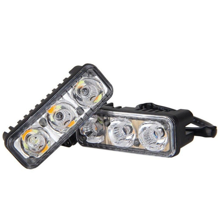 2x6 Led κιτ φώτα ημέρας λευκά και πορτοκαλί φλάς 12V