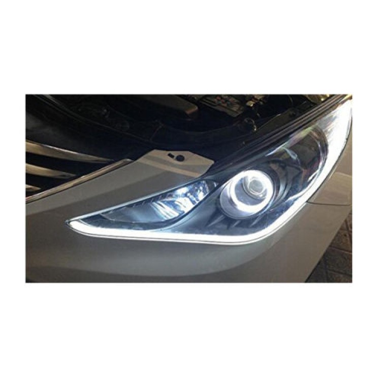 Φώτα ημέρας Led 12v ζεύγος εύκαμπτο λευκό & πορτοκαλί