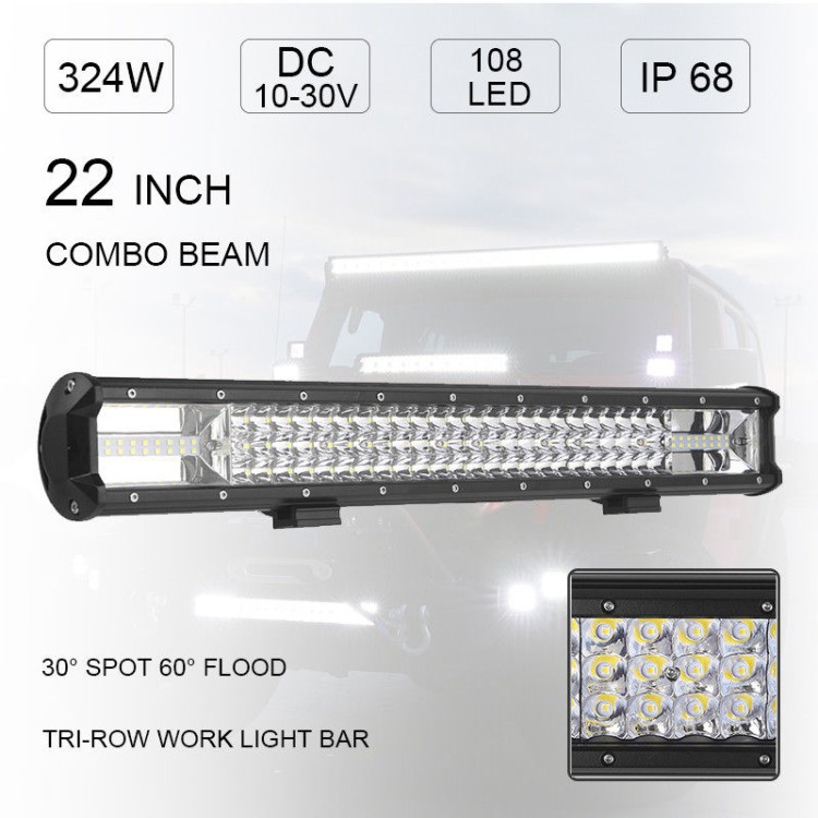 Μπάρα προβολέας 324w TRI-ROW Combo 108 Led