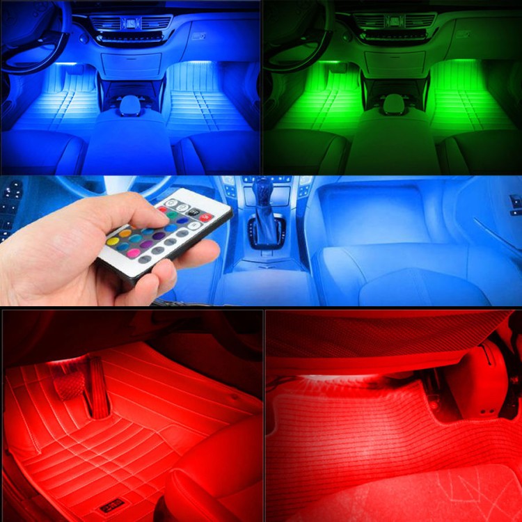 Led φωτισμού ατμόσφαιρας αυτοκινήτου με remote control music