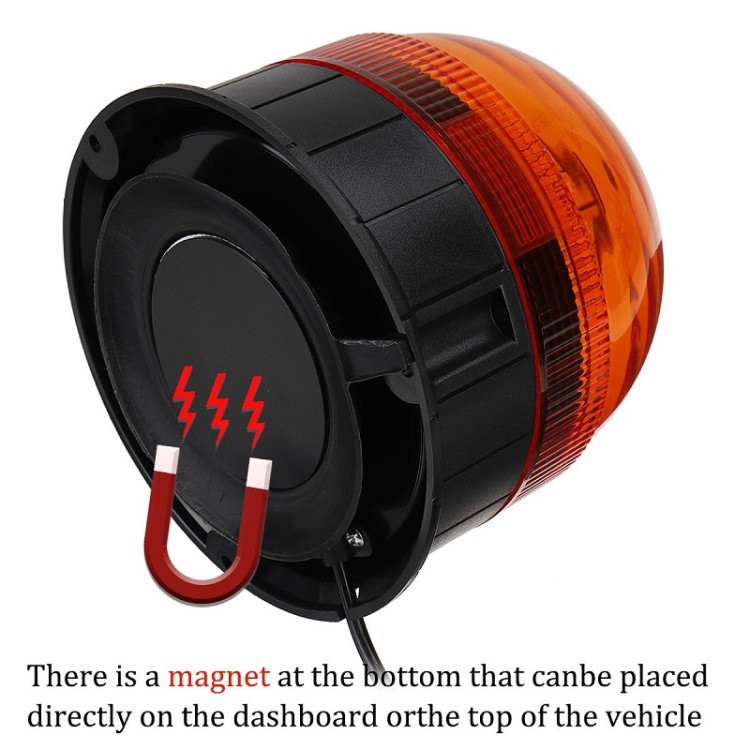 40 LED 12V-24V Πορτοκαλί μαγνητικός φάρος