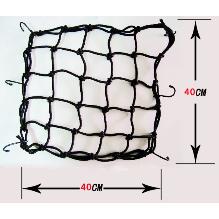 Ισχυρό ελαστικό μαύρο reflex δίχτυ 40x40cm μοτοσυκλέτας