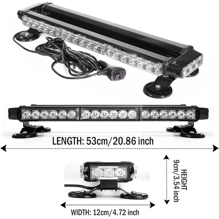 126w Διπλή μαγνητική μπλέ μπάρα - φάρος 42 LED Strobe