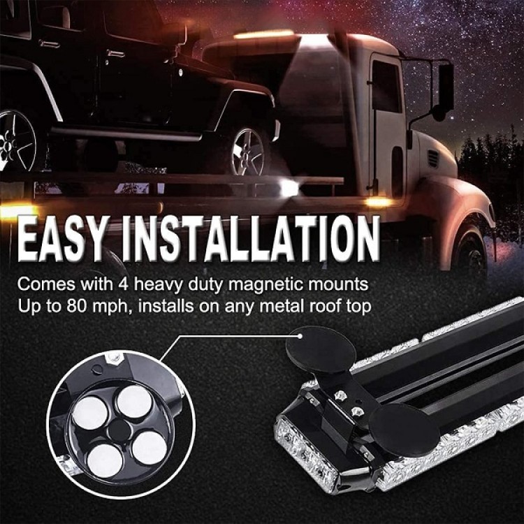 126w Διπλή μαγνητική μπλέ μπάρα - φάρος 42 LED Strobe