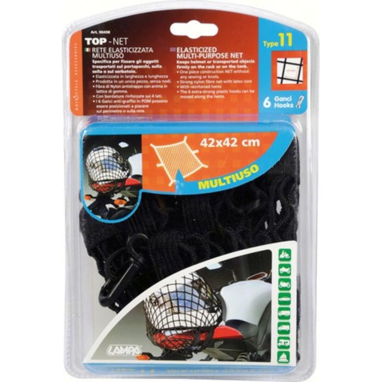 42x42 cm Ελαστικό δίχτυ Cargo με 6 γάντζους μοτοσυκλέτας