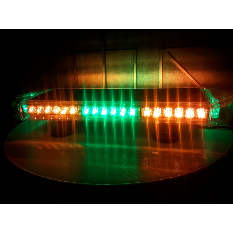 Μαγνητικός φάρος Led πράσινο-πορτοκαλί 55cm 12V Strobe 48w