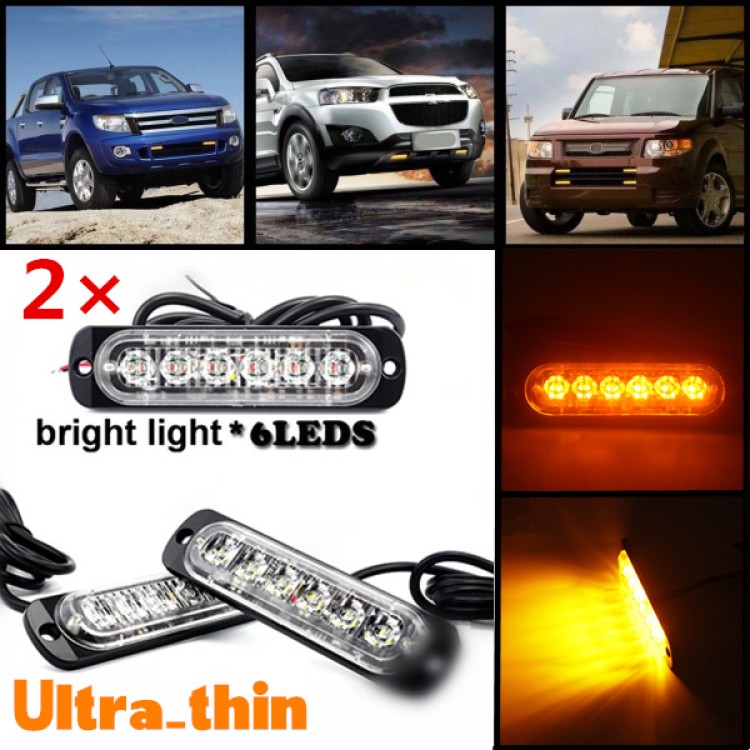 2x18W 6LED Προειδοποίηση έκτακτης ανάγκης Strobe πορτοκαλί 12-24V
