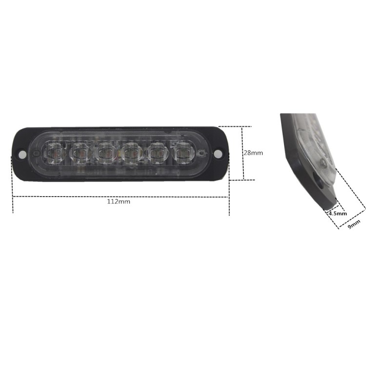 2x18W 6LED Προειδοποίηση έκτακτης ανάγκης Strobe πορτοκαλί 12-24V