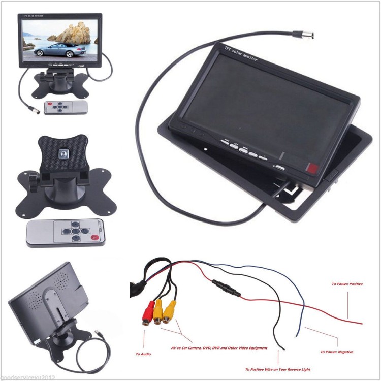 Οθόνη μόνιτορ 7 και κάμερα 18Led 12v για Φορτηγά Λεωφορεία